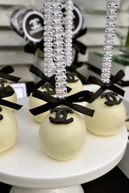 black and white chanel cake pops|easy Chanel cake recipes.